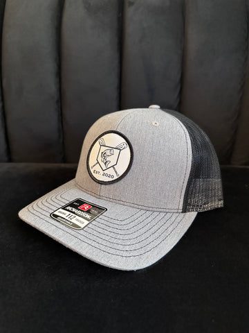 Grey and Black Patch Trucker